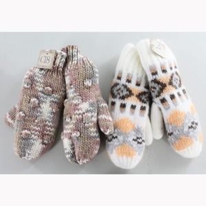 Two Pair of New Womens Winter Mittens #GL035